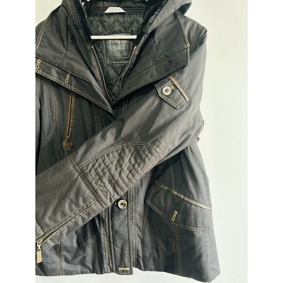 Perry Ellis Portfolio (L) Black Vintage Winter Coat Jacket Women’s Large 60067R - Picture 7 of 16